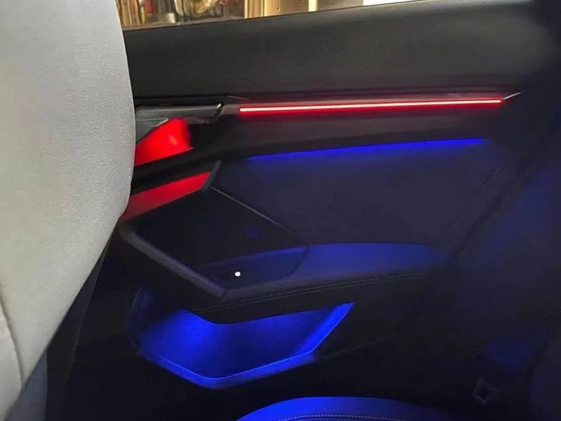 LED Interior Atmosphere Light For Audi A3 2021-2023 Ambient Light Door Light Footwell Light Dashboard Door Panel LED Neon Light