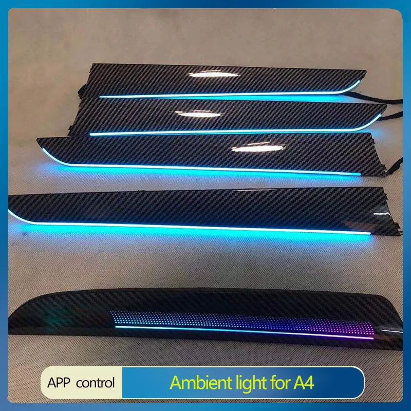 LED Ambient Light LHD RHD for Audi A4 B8 2010-2016 Q5 2009-2016 A5 Replacement Peach wood Carbon Look Lamp Grain Decorate Lamp