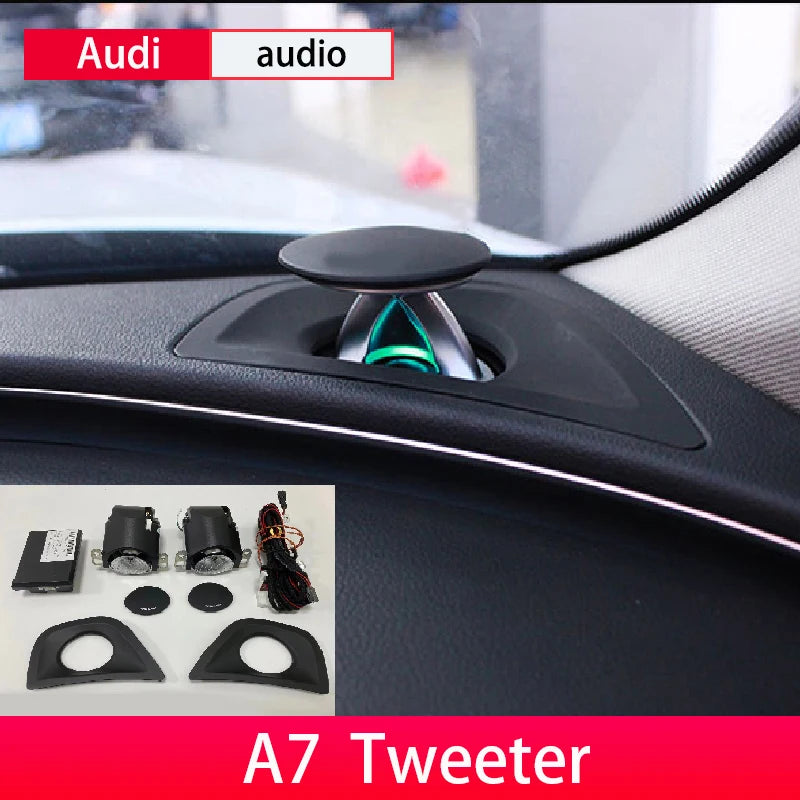 LED Lift Audio Speaker For Audi A6 C8 C7 A4 B9 RS5 RS4 Q5 Q7 A7 Tweeter With Ambient Light Upgrade Center Dashboard Lifting