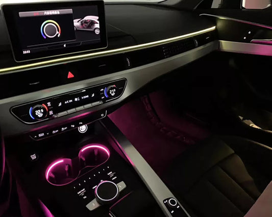 For Audi A4 B9 2017 2018 2019 2020 2021 32 Colors Interior Atmosphere Light Ambient Light Door Contour Lights