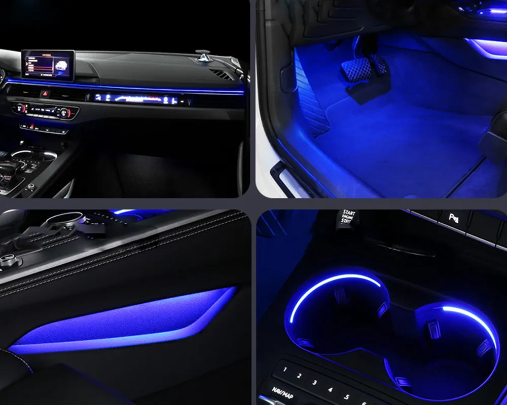 For Audi A4 B9 2017 2018 2019 2020 2021 32 Colors Interior Atmosphere Light Ambient Light Door Contour Lights