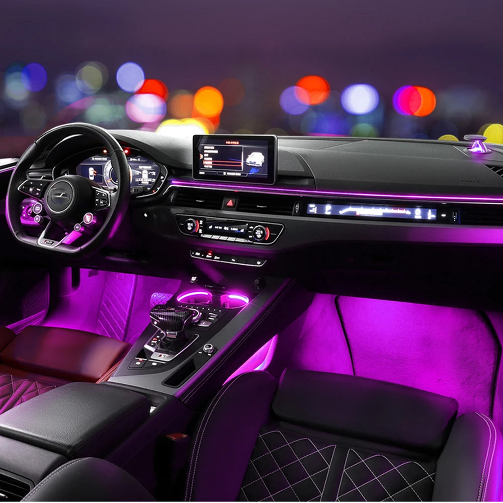 For Audi A4 B9 2017 2018 2019 2020 2021 32 Colors Interior Atmosphere Light Ambient Light Door Contour Lights