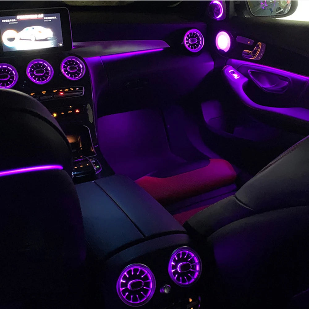 3/64 Colors For Mercedes-Benz C/GLC W205 X253 2014-2022 Passenger Atmosphere Lamp Cove Co-pilot Led Neon Ambient Light