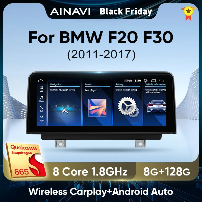 Ainavi For BMW 1 2 3 4 Series F20 F21 F22 F30 F31 F32 F33 F34 F35 Wireless Carplay Automotive Multimedia Car Radio Android Auto