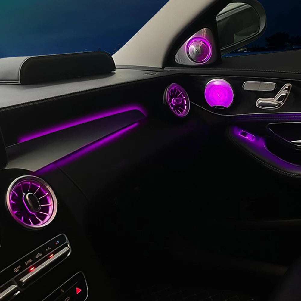3/64 Colors For Mercedes-Benz C/GLC W205 X253 2014-2022 Passenger Atmosphere Lamp Cove Co-pilot Led Neon Ambient Light
